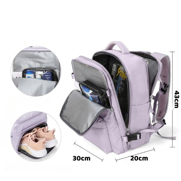 -20% USB-Reiserucksack USB-Damenrucksack Reise Welt   