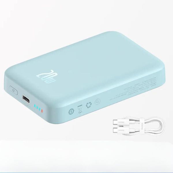 -20% Magnetische Powerbank Magnetische Mini-Powerbank Reise Welt Blau Einzel 