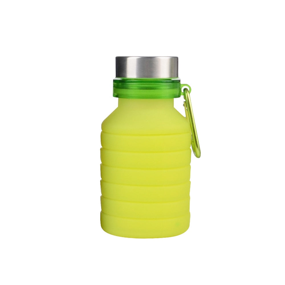 Faltbare Wasserflasche Faltbare Wasserflasche aus Silikon Reise-Welt Gelb  