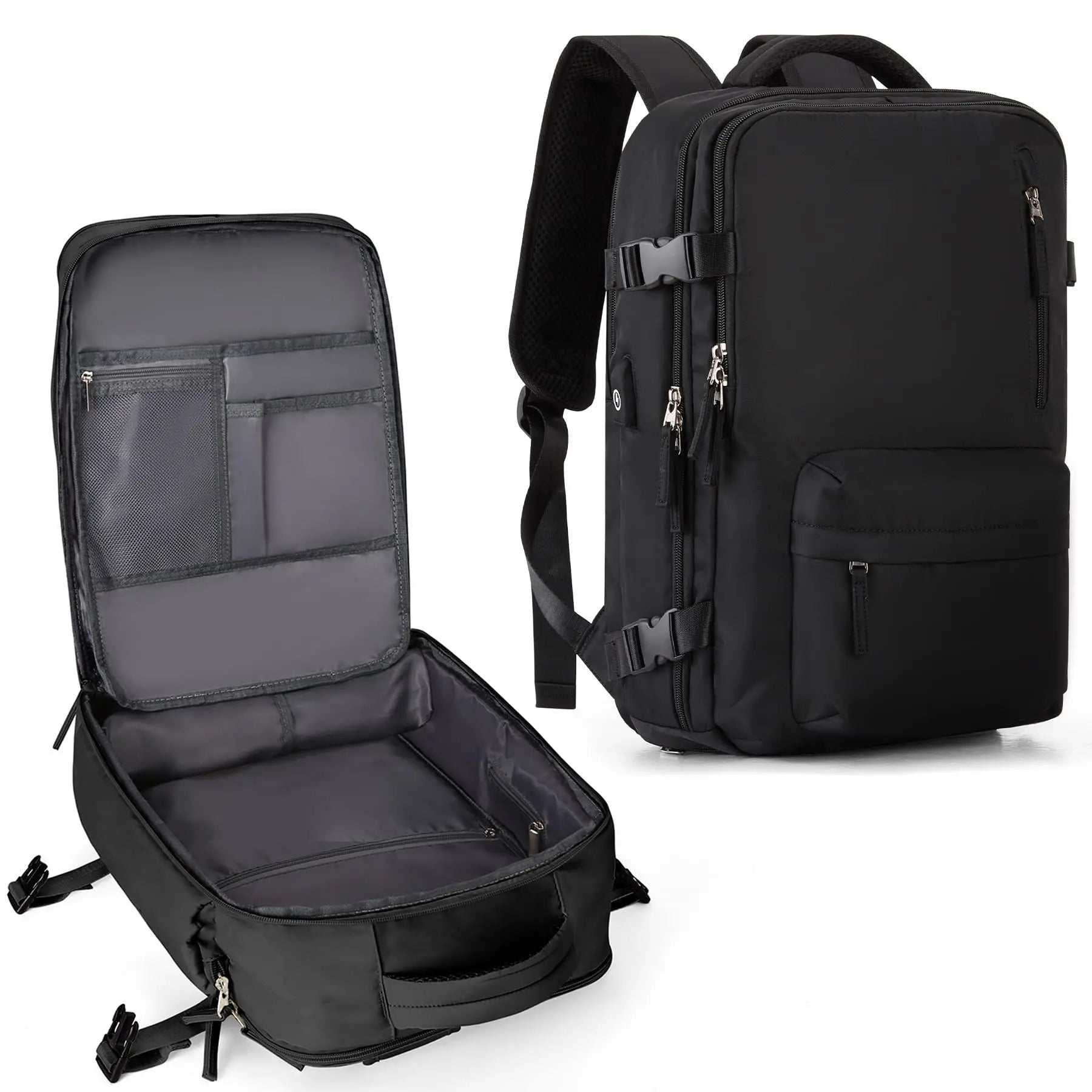 -20% USB-Reiserucksack USB-Damenrucksack Reise Welt Schwarz Einzel 