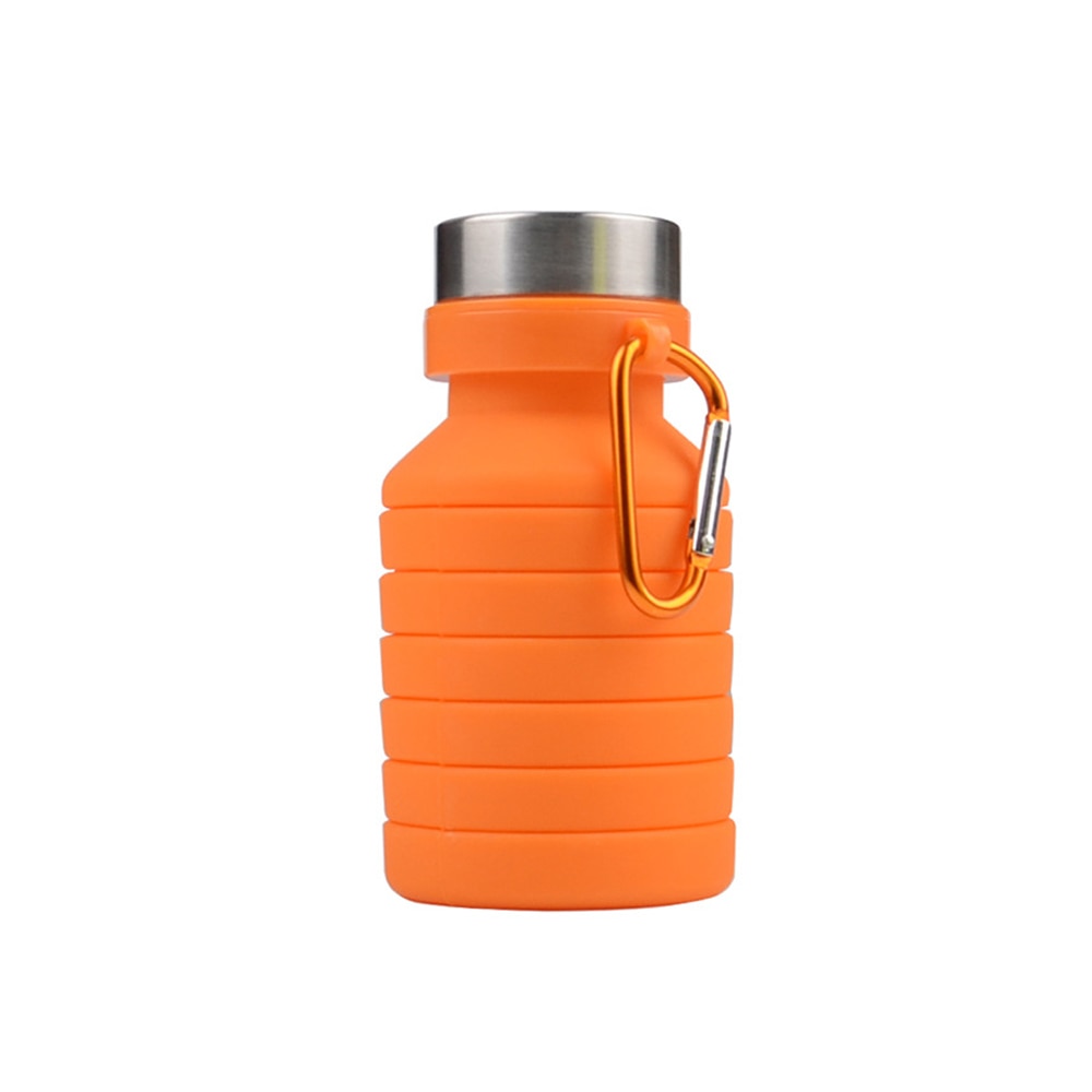 Faltbare Wasserflasche Faltbare Wasserflasche aus Silikon Reise-Welt Orange  