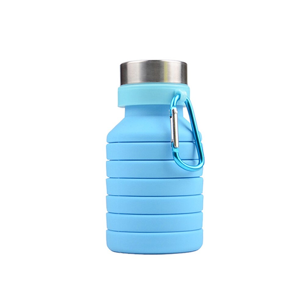 Faltbare Wasserflasche Faltbare Wasserflasche aus Silikon Reise-Welt Blau  